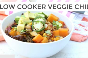 Yummy Crockpot Veggie Chili Recipe - Collaboration with Healthy Grocery Girl