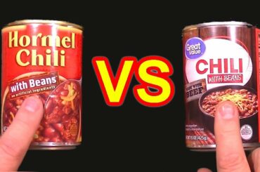 Hormel vs Walmart Great Value Brand - Best Chili Recipe With Beans Canned Taste Test Review