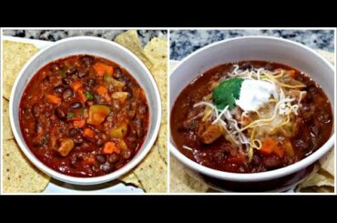Vegetarian Chili | EASY VEGAN CHILI | Spicy Vegetable - Bean Chili Recipe | Full of FLAVOR