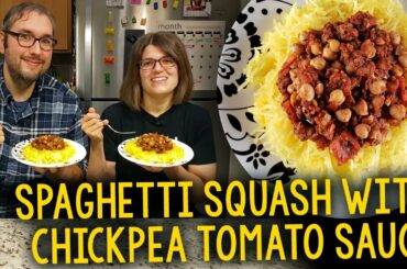 Recipe: Spaghetti Squash with Chickpea Tomato Sauce (Oil-Free, Vegan)