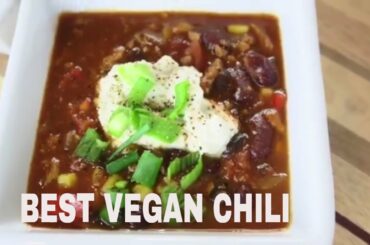 BEST VEGAN CHILI RECIPE | HOMEMADE VEGAN CHILI & SOUR CREAM