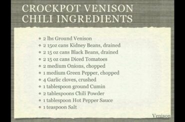 Crockpot Venison Chili Recipe - VenisonHQ