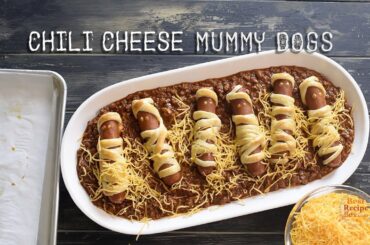 Halloween Chili Cheese Mummy Dogs - Bwahahaa!