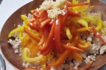 Turkey Chili with bell peppers and onions (ASMR cooking, no talking)