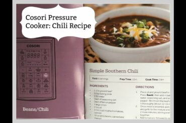 Cosori Pressure Cooker: Simple Chili Recipe