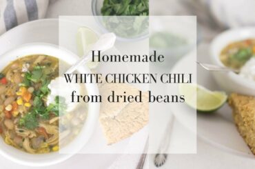 White Chicken Chili from Dried Beans | BONE BROTH SOUP RECIPE | Instant Pot