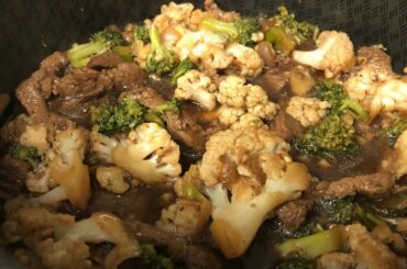 qucik&easy cooking! chili brocoli cauliflower with beef