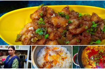 Chicken masala with chicken chili / pulao dinner routine ☺️