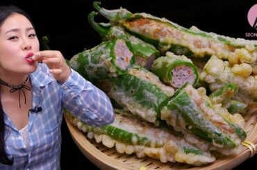 Korean Stuffed Peppers | Korean Street Food Gochu Twigim! 🌶