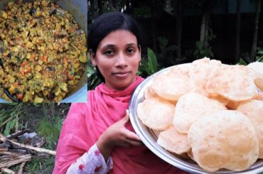 Bengali Special Fulco Luchi and Niramish Vegetable Recipe Cooking By Street Village Food