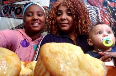 CHILI MUKBANG W/CORNBREAD AND A BABY!!