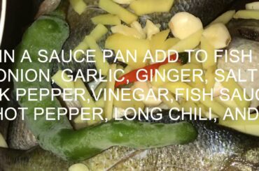 PERCH FISH COOKED IN VINEGAR (PAKSIW) WITH FROZEN LONG CHILI PEPPER