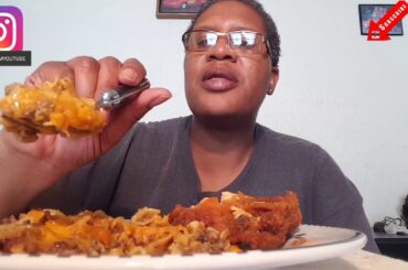 FRIED CHICKEN CHILI CHEESE NOODLES MUKBANG