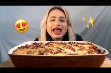 GIANT HOMEMADE BAKED CHILI CHEESE SPAGHETTI COOKBANG 요리하다쾅 SAUCE QUEEN RECIPE!