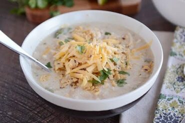 Amazing Creamy White Chicken Chili {Stovetop or Slow Cooker!}