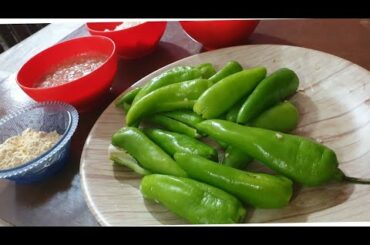 हरी मिर्च की चटपटी सब्जी जिसके आगे और कोई  सब्जी फीकी लगेगी/green chili sabji recipe
