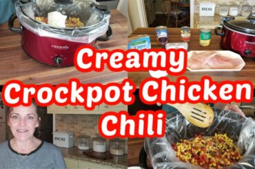 DUMP AND GO CROCKPOT CHICKEN CHILI | SIMPLE CROCKPOT CHICKEN CHILI | CROCKPOT RECIPE