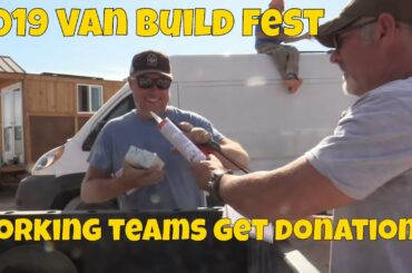 Jamie drives around camp with donations. Allan serves his famous chili for everyone!