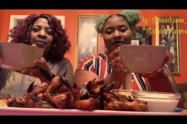 Homemade chili and carribean jerk chicken wings with ranch #mukbang