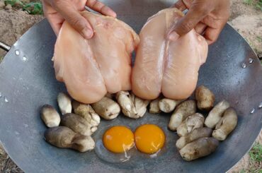 Chicken Chest Cooking Mushroom | Eggs Fried Chicken Breast