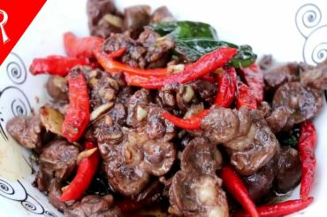 How to Fry Delicious Beef Kidney With Chili - Khmer food - Cambodia food - Street food