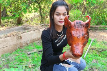 Yummy Cooking Head Pork Chili Roasted Recipe - Cooking skill Leak Leak Cooking