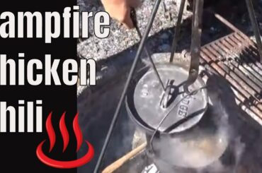 Campfire Cooking  White Chicken Chili in the Dutch Oven
