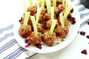 Turkey Meatballs and Celery with Cranberry Chili Sauce - The Produce Moms