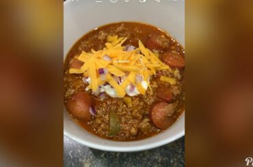 Keto Chili Dogs in a bowl