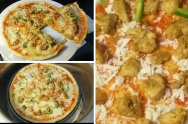 Pizza without Oven Recipe | Chicken Tikka Pizza Recipe With Pizza Dough in Urdu Hindi - DMC