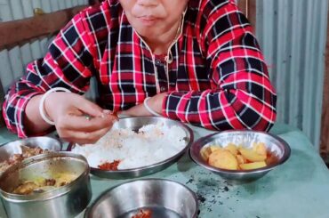 Egg curry and rice chili chutney