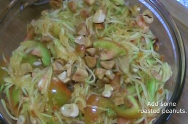 Green papaya, chili, and shrimp made easy - Spicy Green Papaya Salad