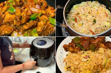 Last Video Of 2019 | INDIAN DINNER ROUTINE | Chili Chicken/ Egg Fried Rice| Air Fryer Chicken Recipe