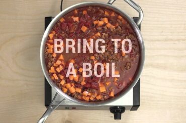 Easy Chili Recipe Video - Sweet Potato & Chorizo Chili