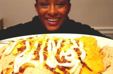 SPICY CHILI CHEESE NACHOS *BIG BITES* MUKBANG 먹방 EATING SHOW!