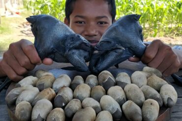 Black Chicken Fried Mushroom | Black Chicken Cooking Sweet Basil Recipe