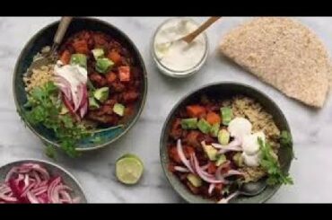 Vegetarian Pumpkin Chili Bowl with Dark Chocolate