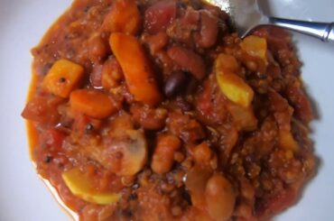 Sweet Potato 3 Bean Chili (Vegan & Gluten Free!)