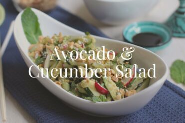 Asian-style Avocado Cucumber Salad with Chili Soy Sauce