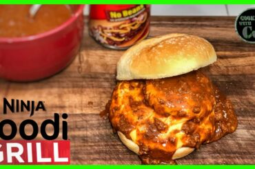 NINJA FOODI GRILL CHILI CHEESEBURGER! | Ninja Foodi Grill Recipes!