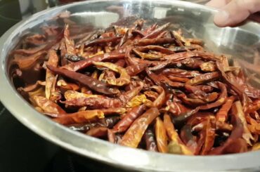 วิธีทำพริกป่น  How to make chili powder