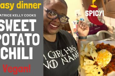 Slow Cooker Sweet Potato Chili | Vegan & Affordable Cook with Me | LaTrice Kelly