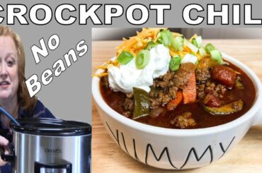 BEST CROCK POT CHILI WITH NO BEANS | SIMPLE RECIPE