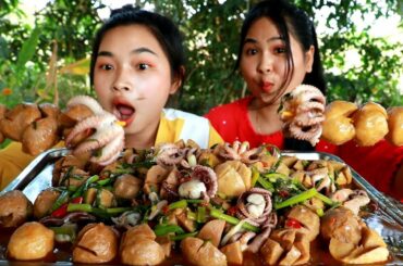 Stir Fry Octopus With Meatballs Recipe - Cooking Octopus - My Food My Lifestyle