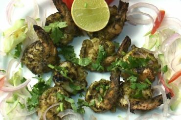 How to make Coriander Chilli Prawns in Indian style - prawn recipe