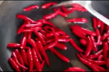 Fried Spicy Chili with Peanuts, Culinary, Homemade food.