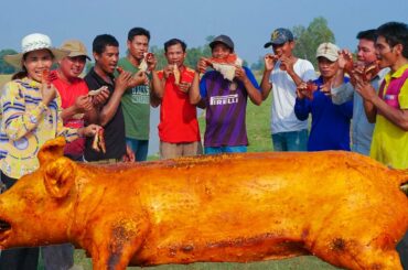 Yummy cooking roasted whole pig BBQ recipe - Natural Life Cooking