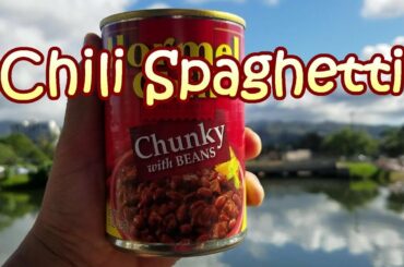 Lets prepare and eat Canned Chili with Spaghetti