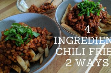 4 Ingredient Cheap Chili Fries | 2  Different Ways | The Discount Vegan