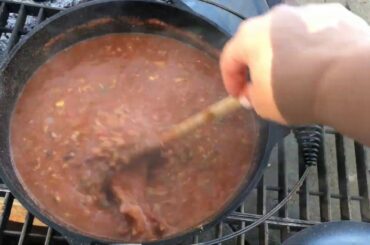 Campfire Chili in Dutch Oven.  #10 video. (Recipe in description)